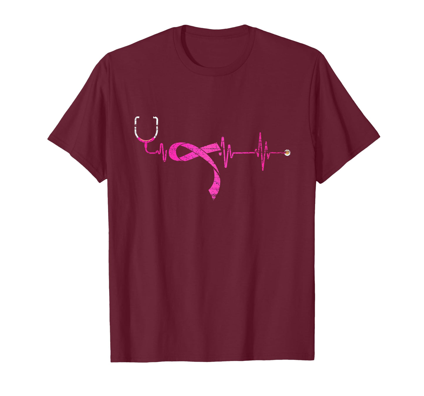 Pink Ribbon Stethoscope Nurse Life Breast Cancer Survivor T-Shirt