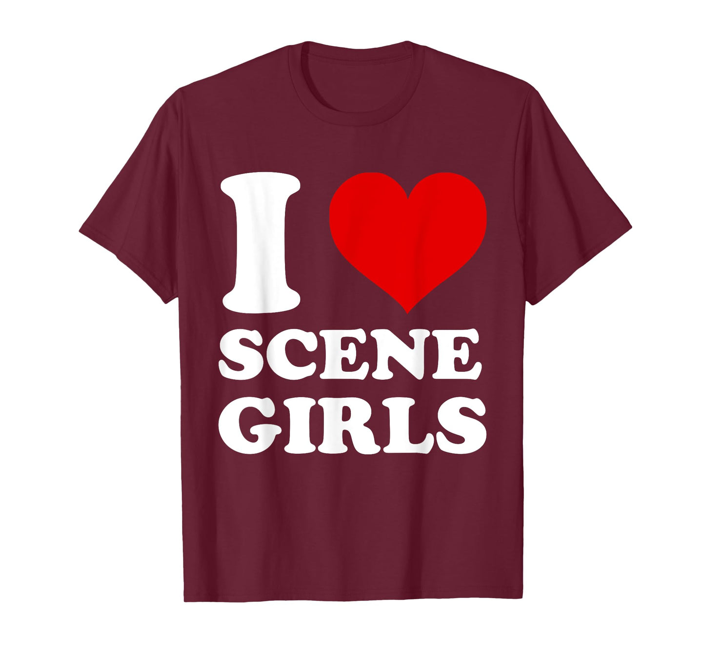 I Love Scene Girls I Heart Scene Girls Cute Emo Girl Vibes T-Shirt