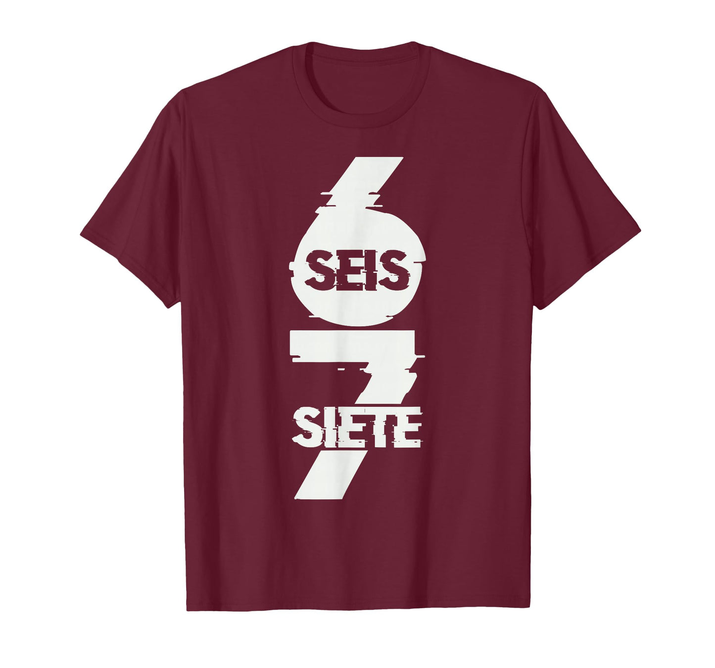 Fun Six Seven in Spanish SEIS Siete 67 Brainrot Meme T-Shirt