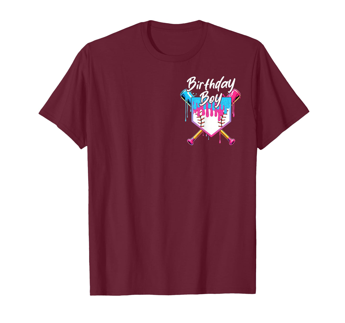 Baseball 7 Year Old Ice Cream Drip Boys 7th Birthday Sweet T-Shirt