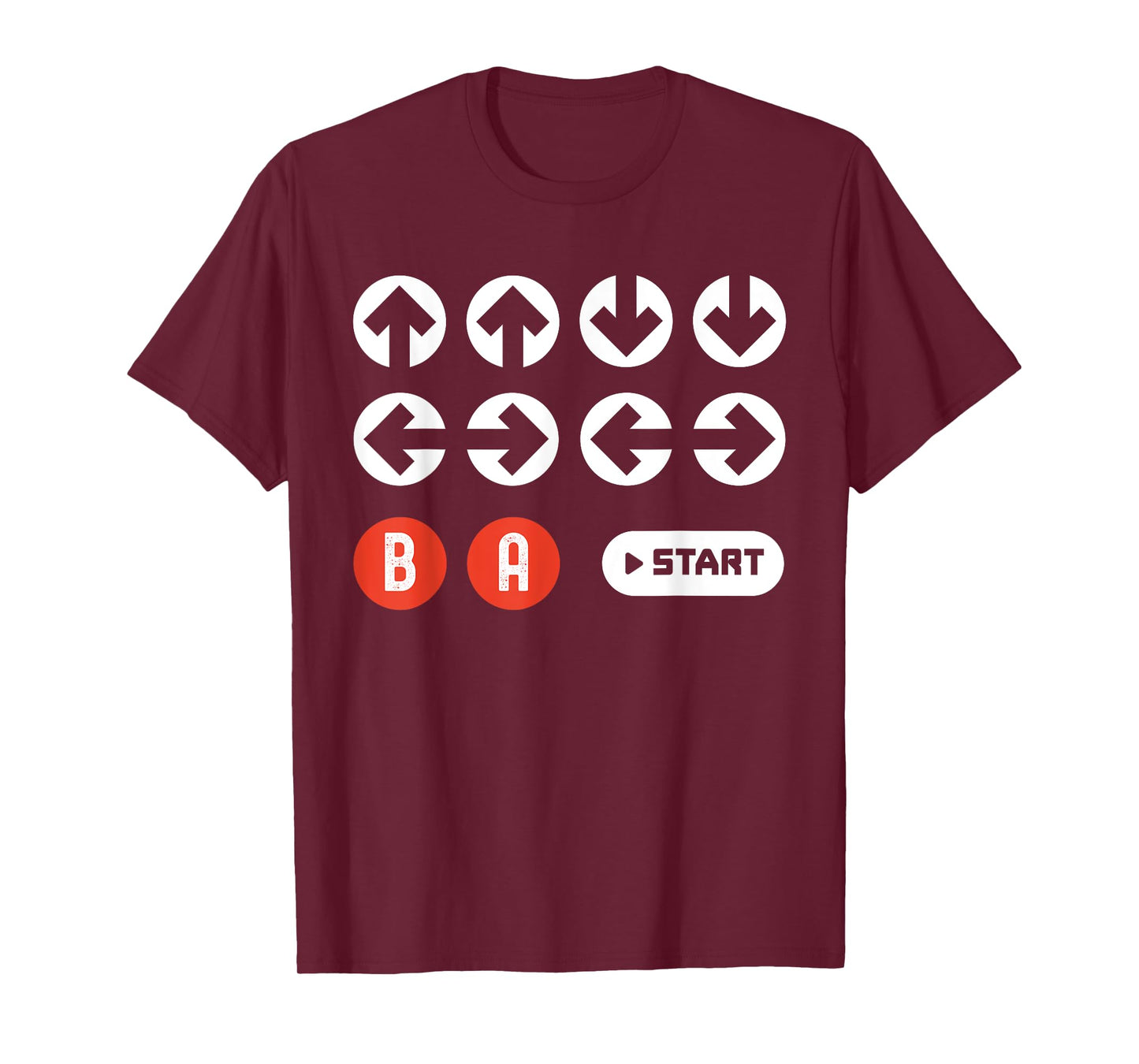 Up Up Down Left Right B A Start Cheat Code Funny Video Game T-Shirt