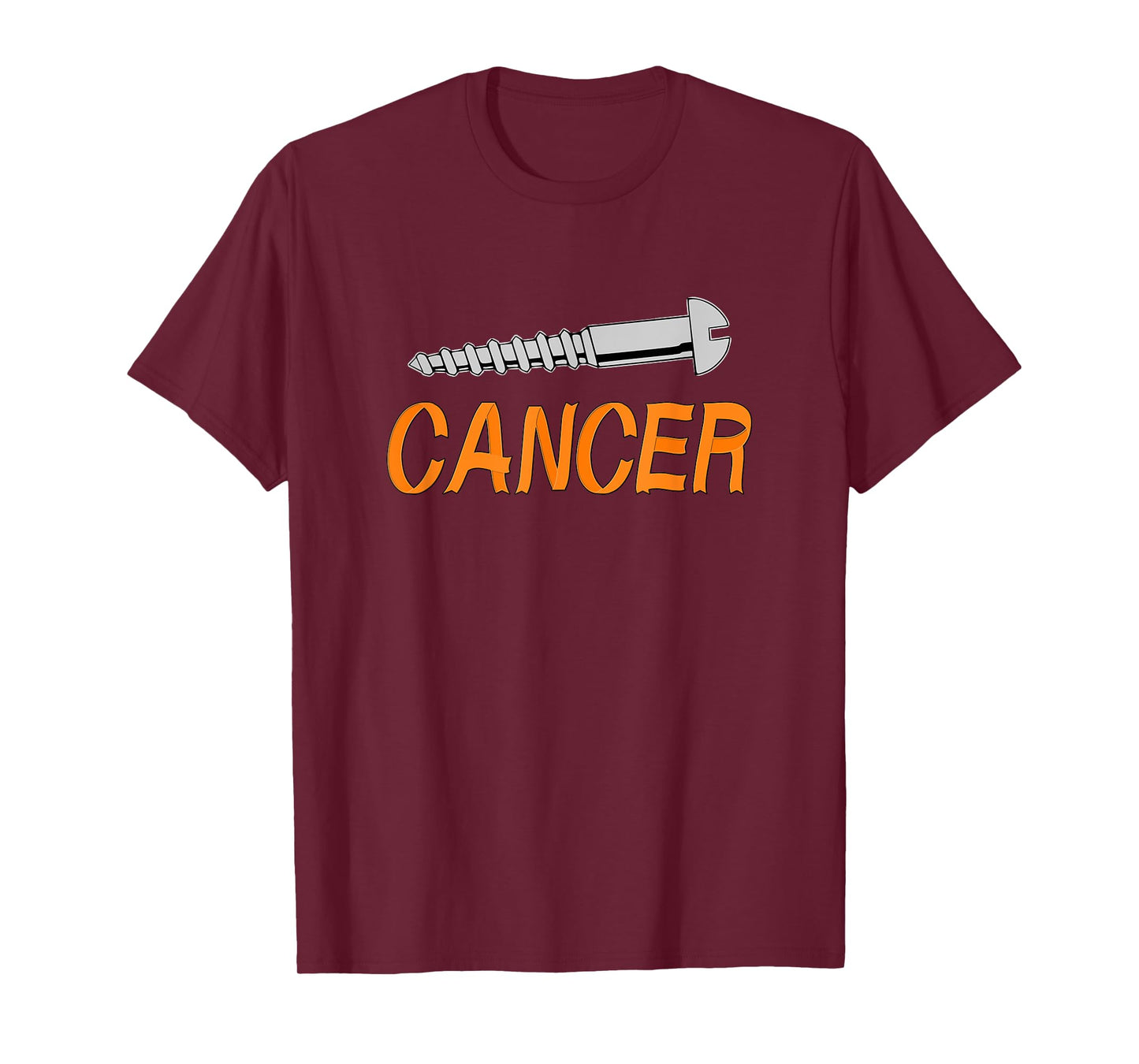 Screw Cancer - Screw and Orange Ribbon Letters T-Shirt