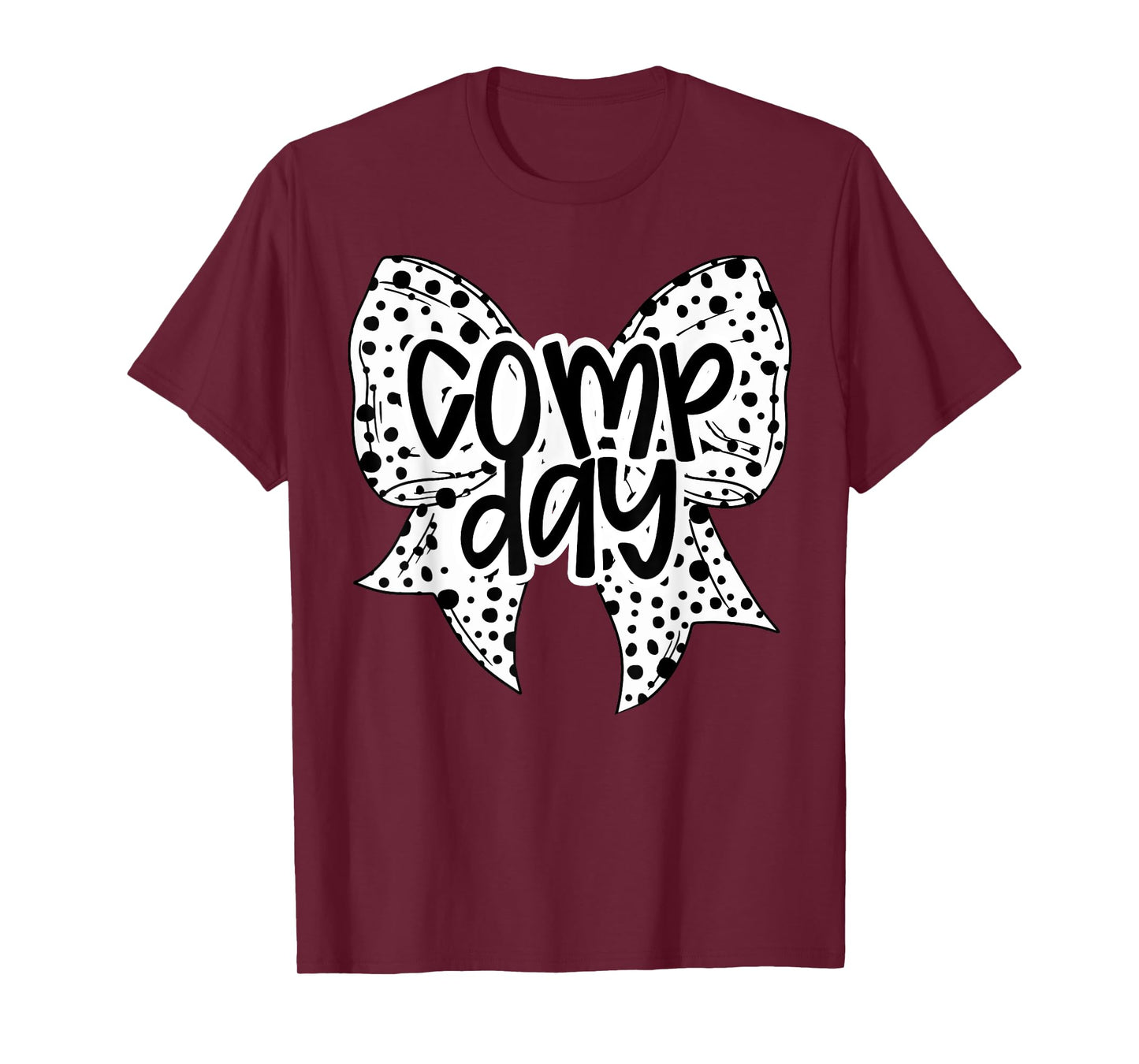 Comp Day Dalmation Coquette Bow Competition Day Cheerleading T-Shirt