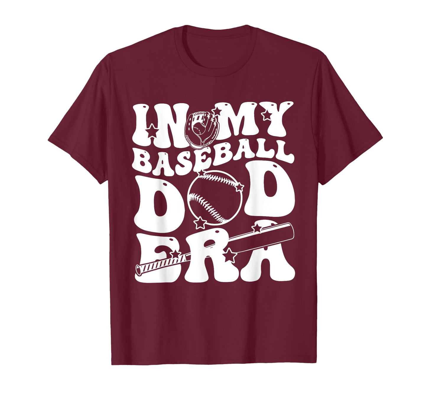 In My Baseball Dad Era Retro Groovy Daddy Papa Father's Day T-Shirt