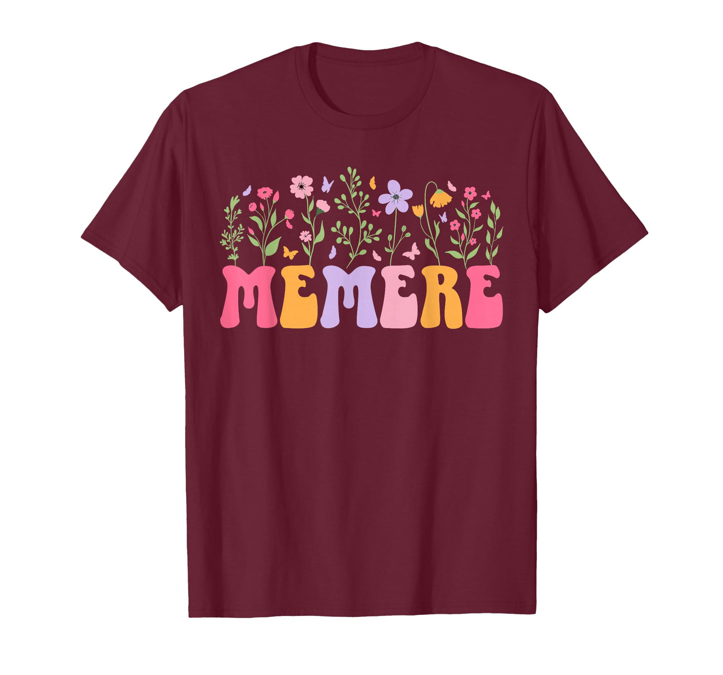 Memere Flowers French Grandma Memere Grandmother T-Shirt
