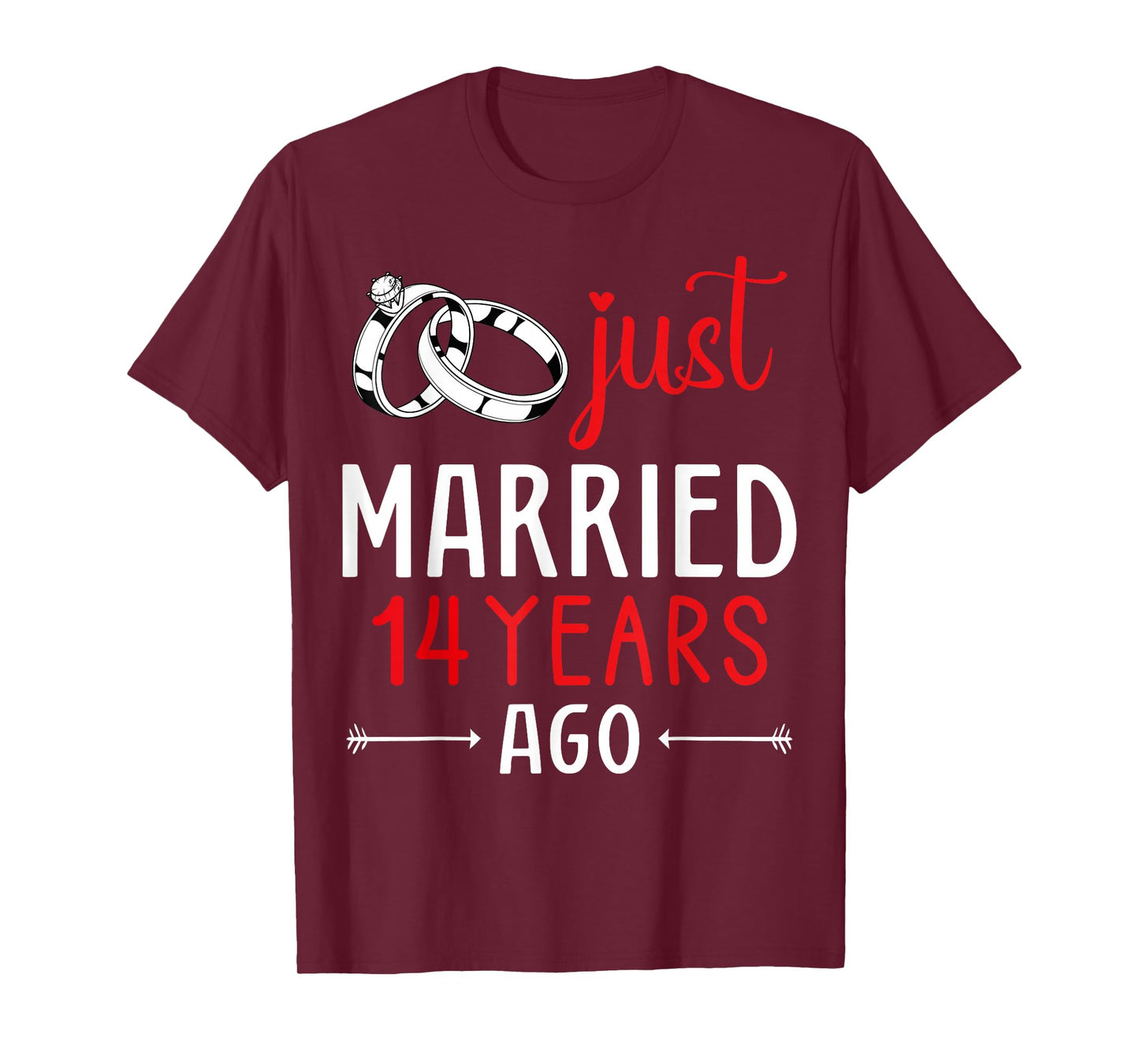 Just Married 14 Years Ago Couple Matching 14th Anniversary T-Shirt