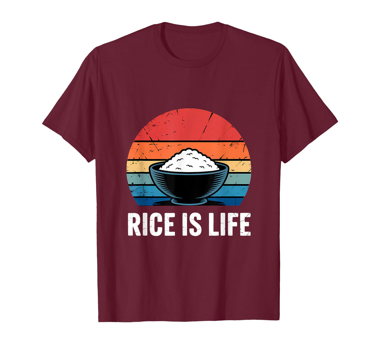 Rice Is Life Retro Vintage Sunset T-Shirt