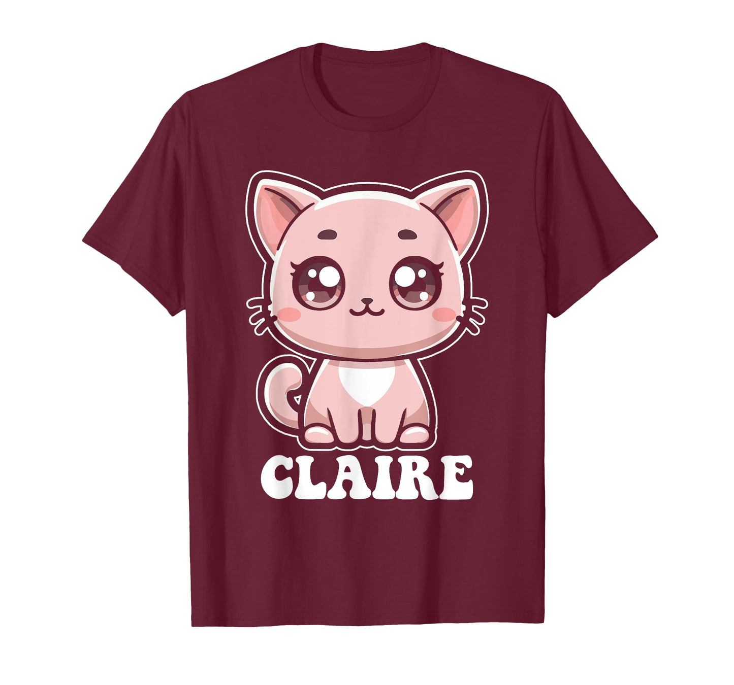 Claire Cute Cat Kitten Design for Girls Name Claire T-Shirt