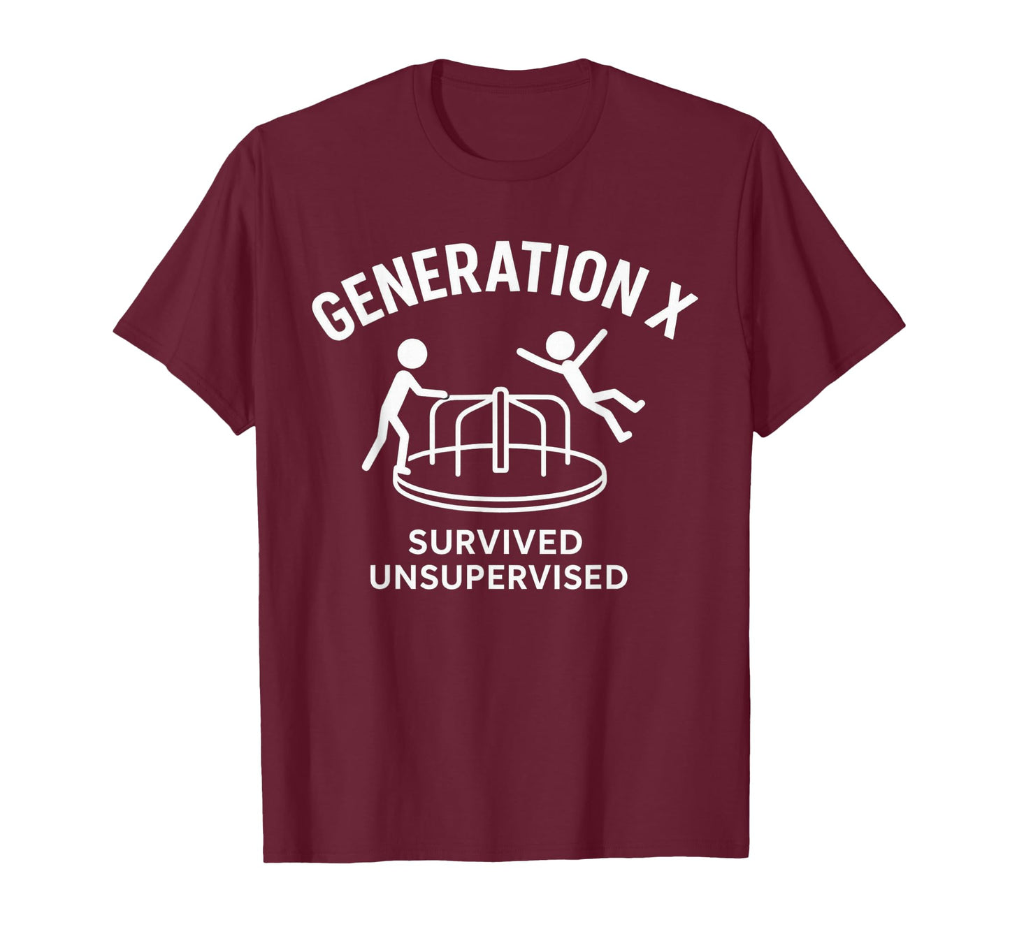 Funny Gen X Survived Unsupervised Men Women Graphic T-Shirt