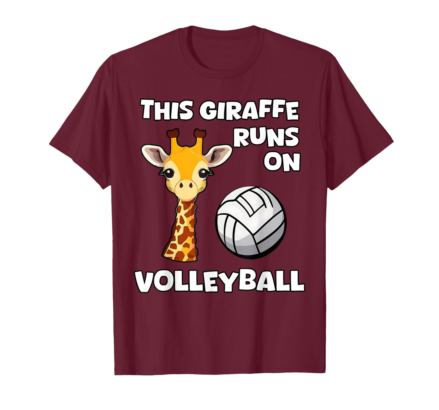 This Giraffe Runs On Volleyball Fun Giraffe Wildlife T-Shirt
