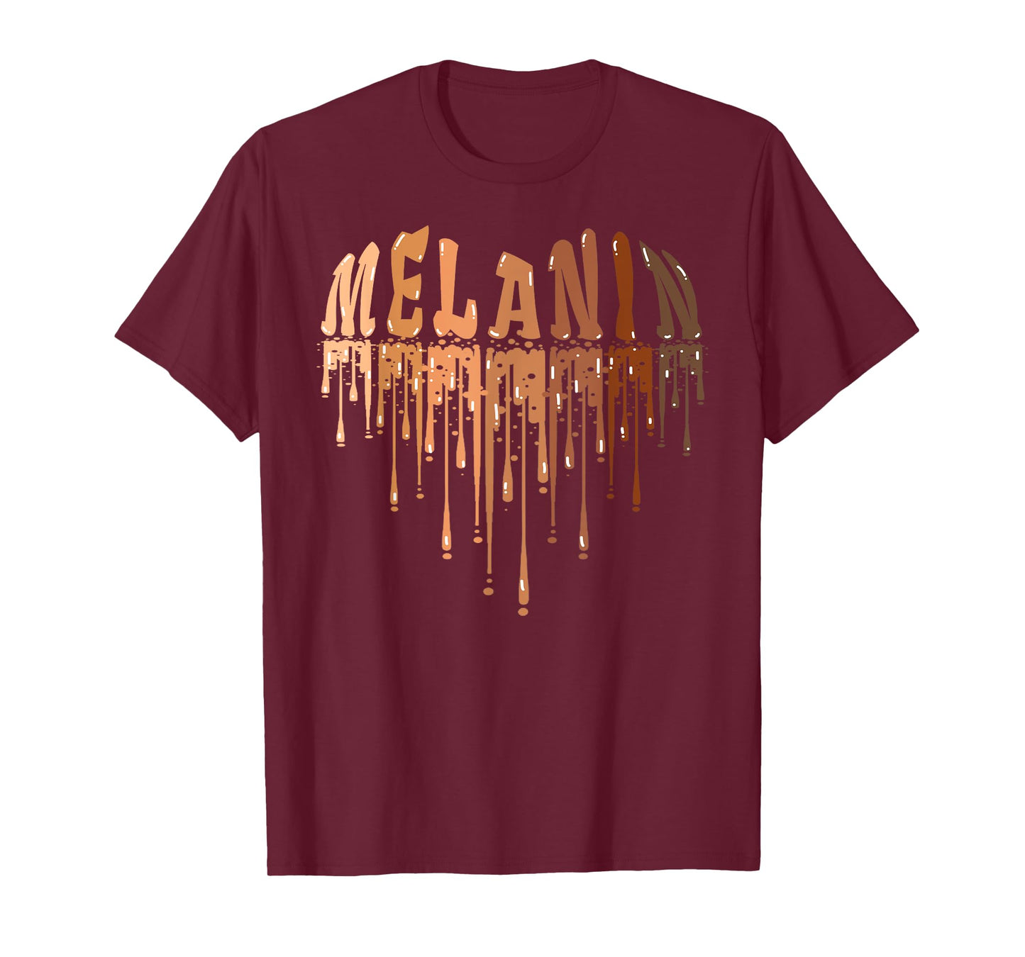 Drippin Melanin Heart Love Black History Pride Women Girls T-Shirt