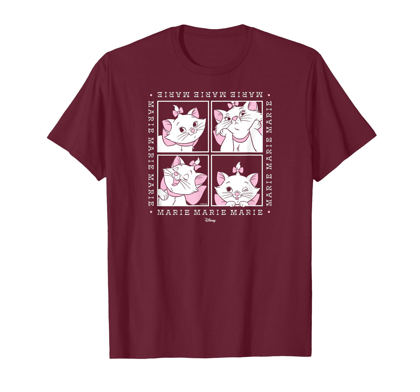 The Aristocats - Marie White Cat Character Face Grid T-Shirt