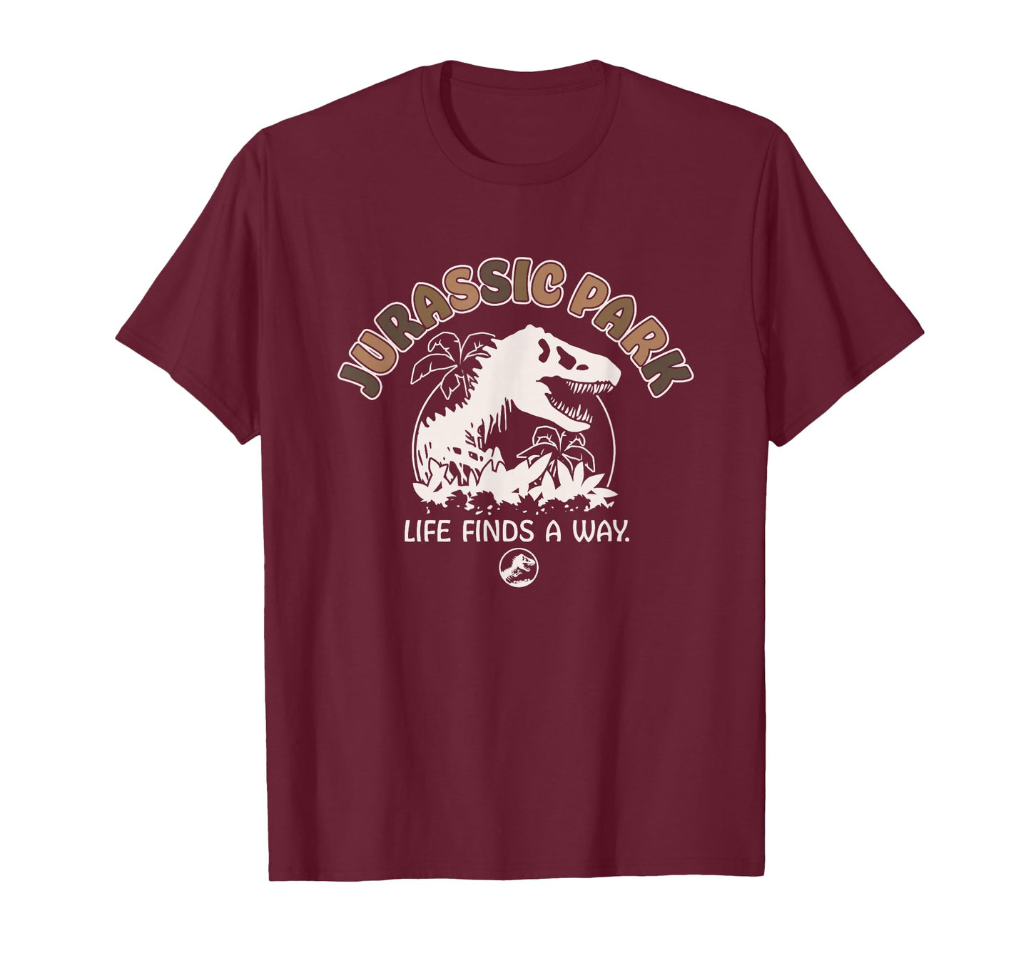 Jurassic Park Life Finds A Way T-Rex Logo Vintage T-Shirt