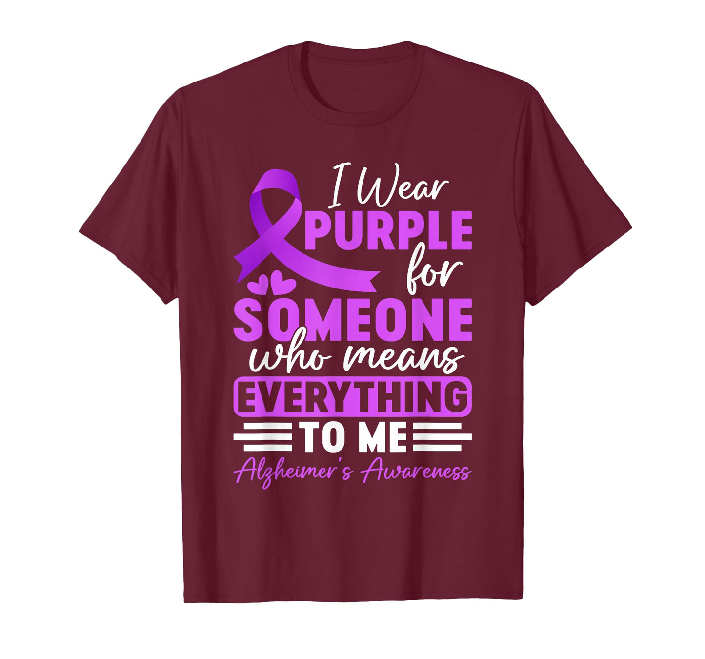 Alzheimer Frontotemporal Dementia Purple Ribbon Memory Loss T-Shirt