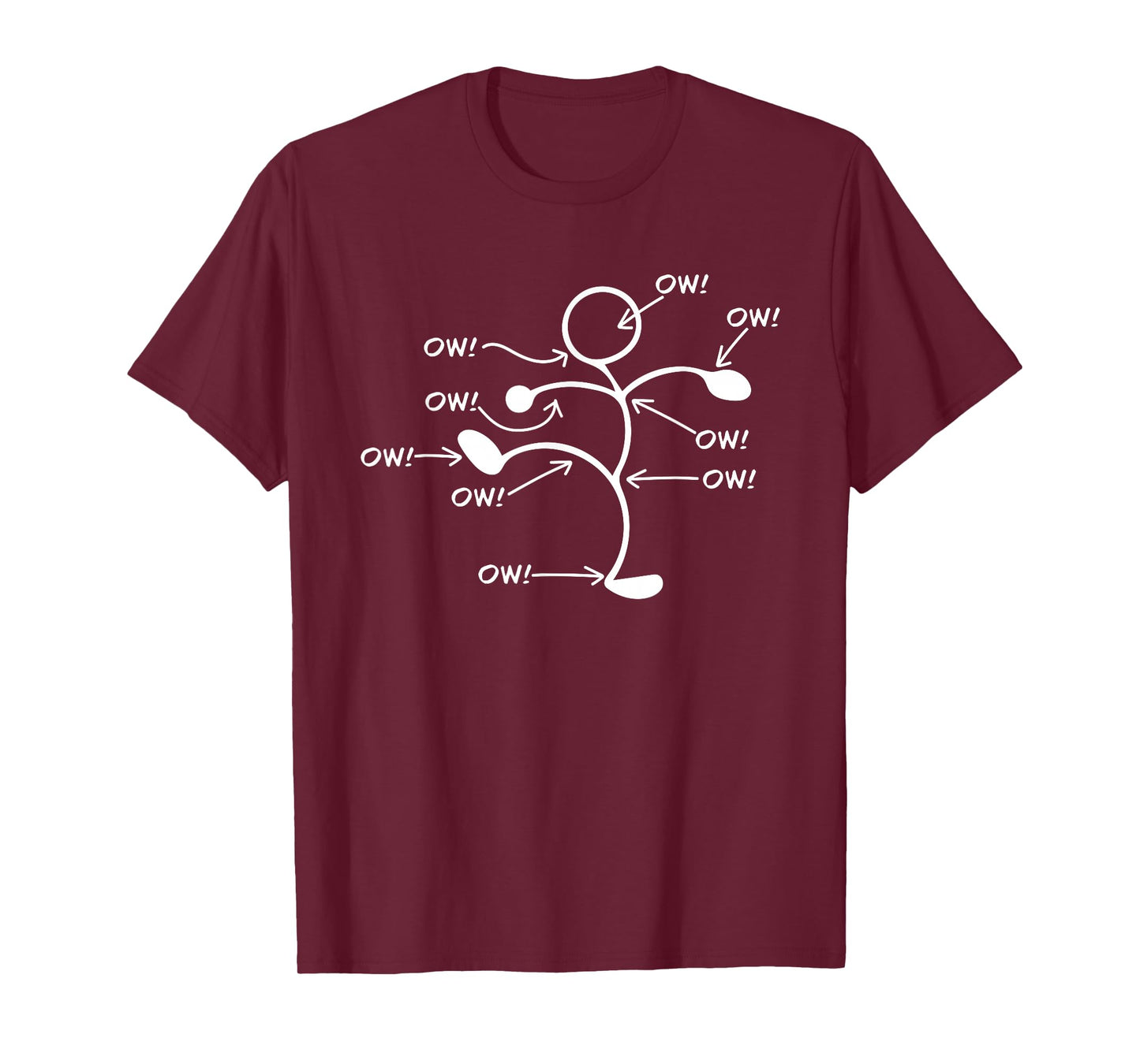 Ow Figure Funny Humor Sketch T-Shirt