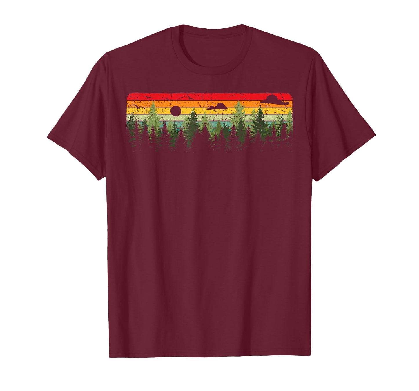 Outdoor Wildlife Trees Nature Forest Retro T-Shirt