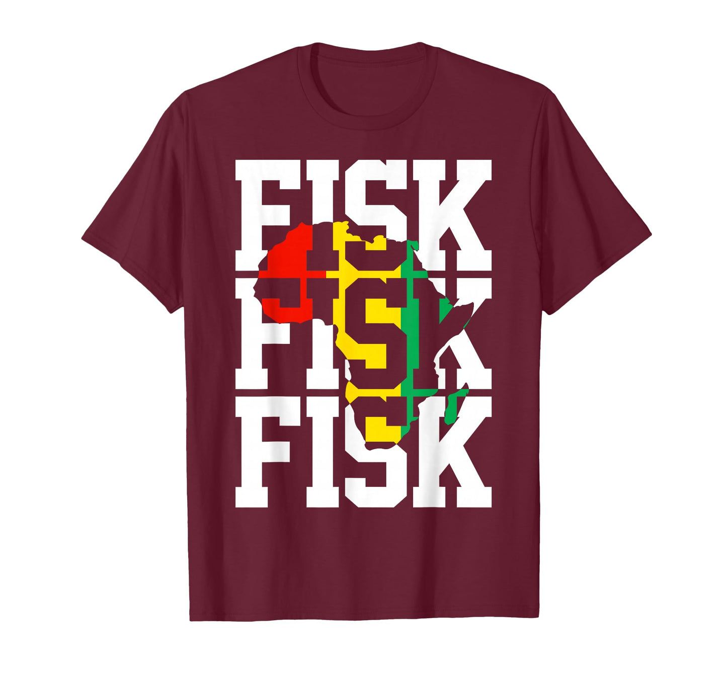 Vintage Fisk Lifetime Africa Map Hometown T-Shirt