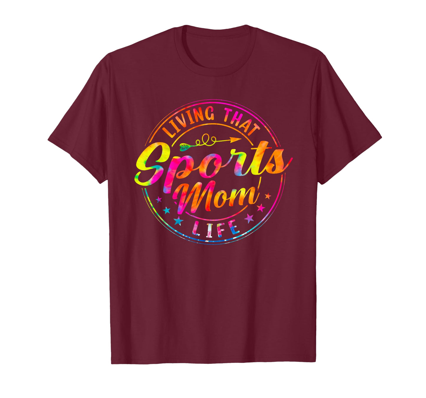 Living That Sports Mom Life Tie Dye Mothers Day Sports Mama T-Shirt