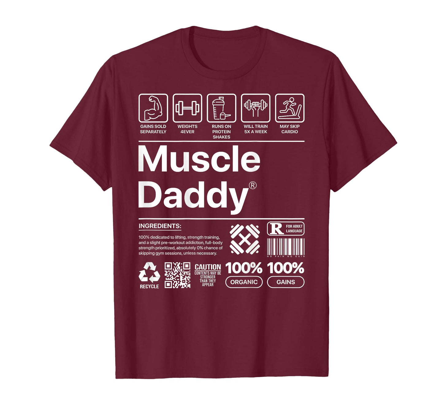 Funny Muscle Daddy For Workout Gym lover and Bodybuilder T-Shirt