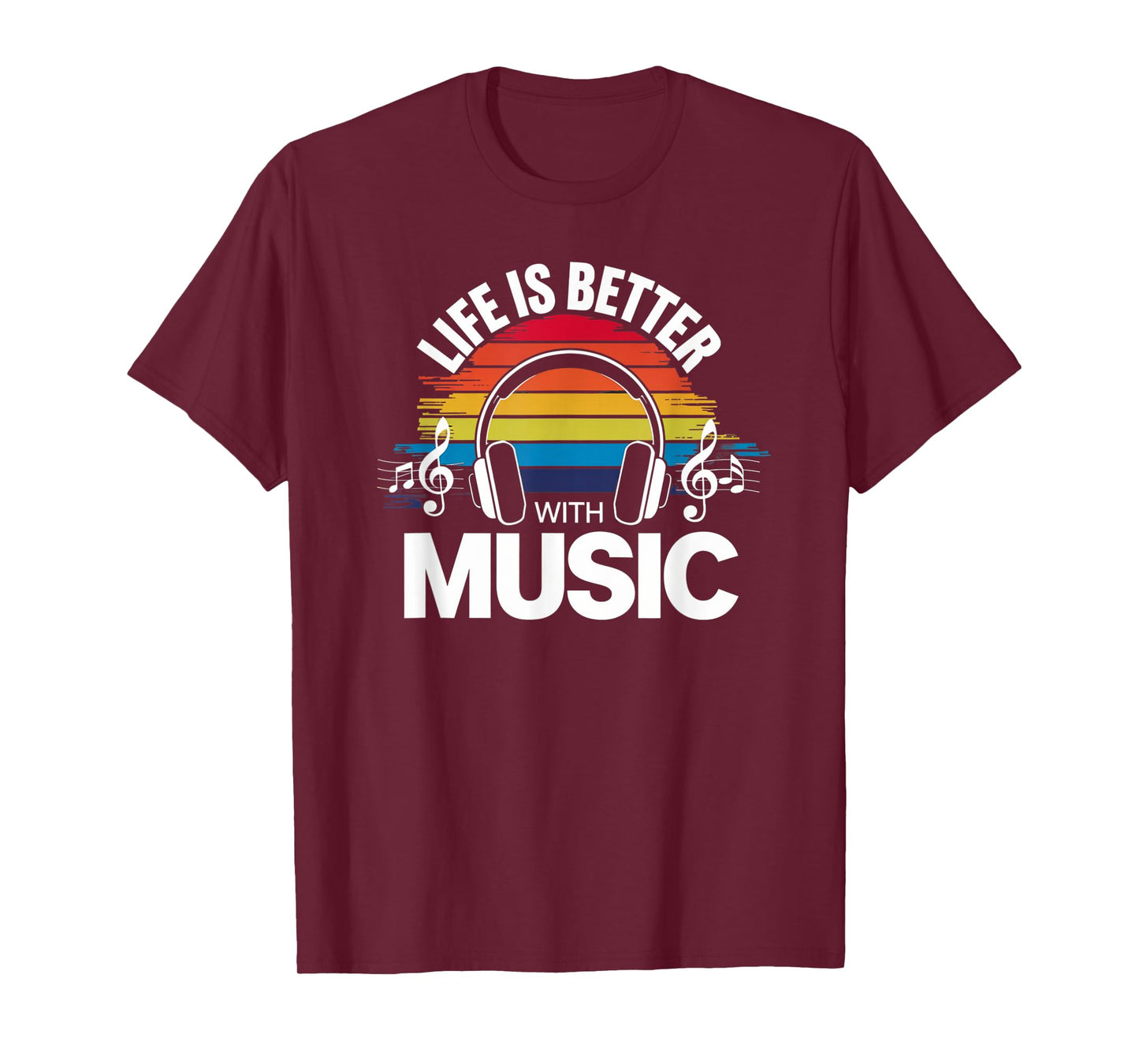 Life Is Better, With Music Lover Musician Vintage Music DJ T-Shirt