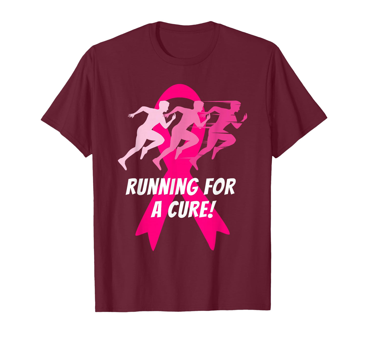 Running for a Cure Pink Ribbon Breast Cancer T-Shirt