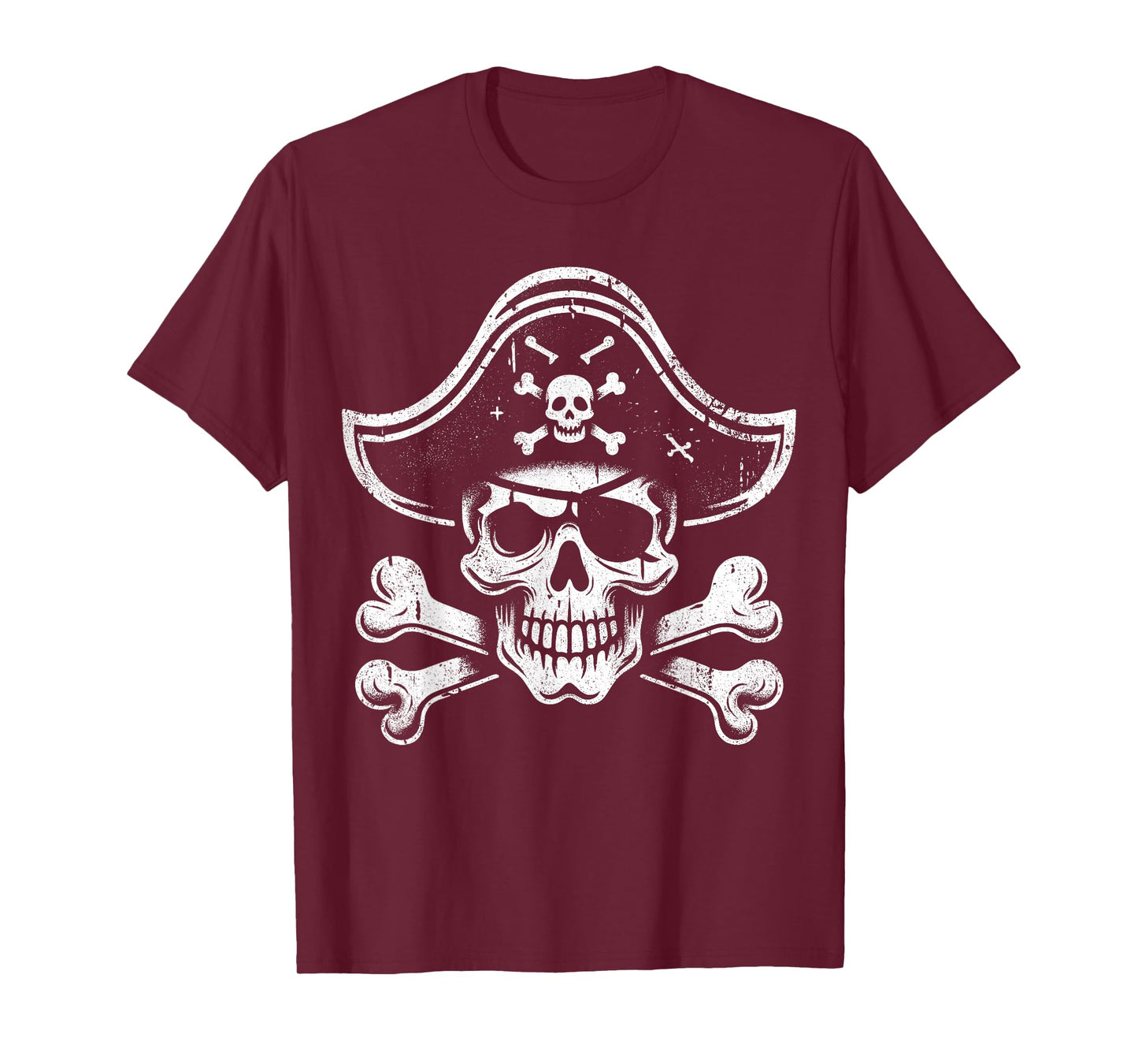 Vintage Pirate Skull Captain Tee - Roger Jolly Crossbones T-Shirt