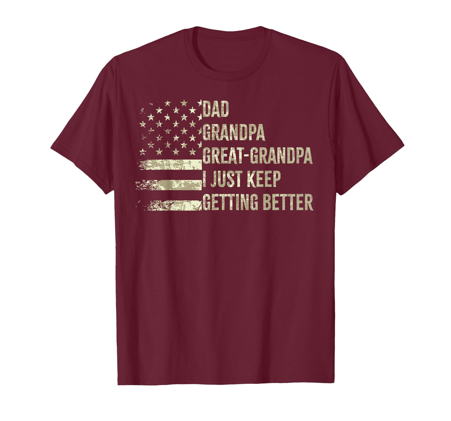 Dad Grandpa great grandpa American flag Fathers day 4 July T-Shirt