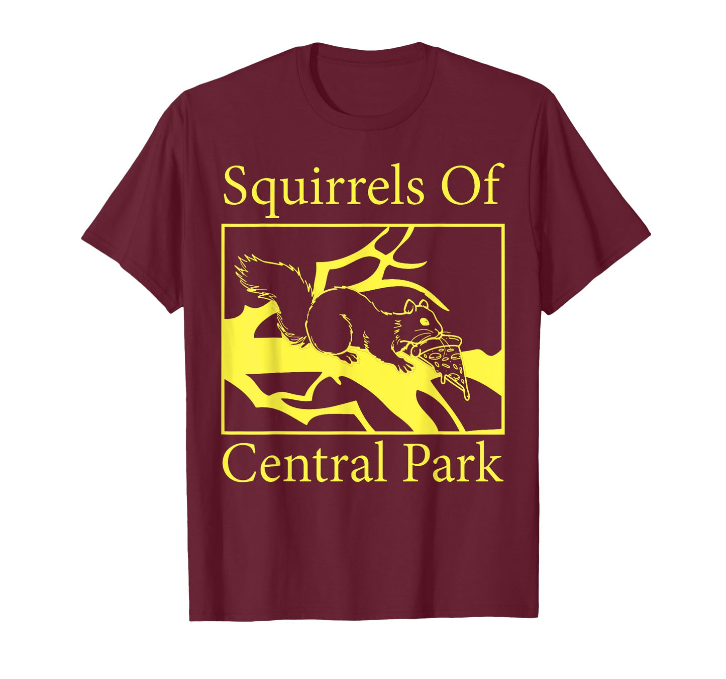 Squirrels Of Central Park Funny Pizza Art Eating Pizza Fun T-Shirt