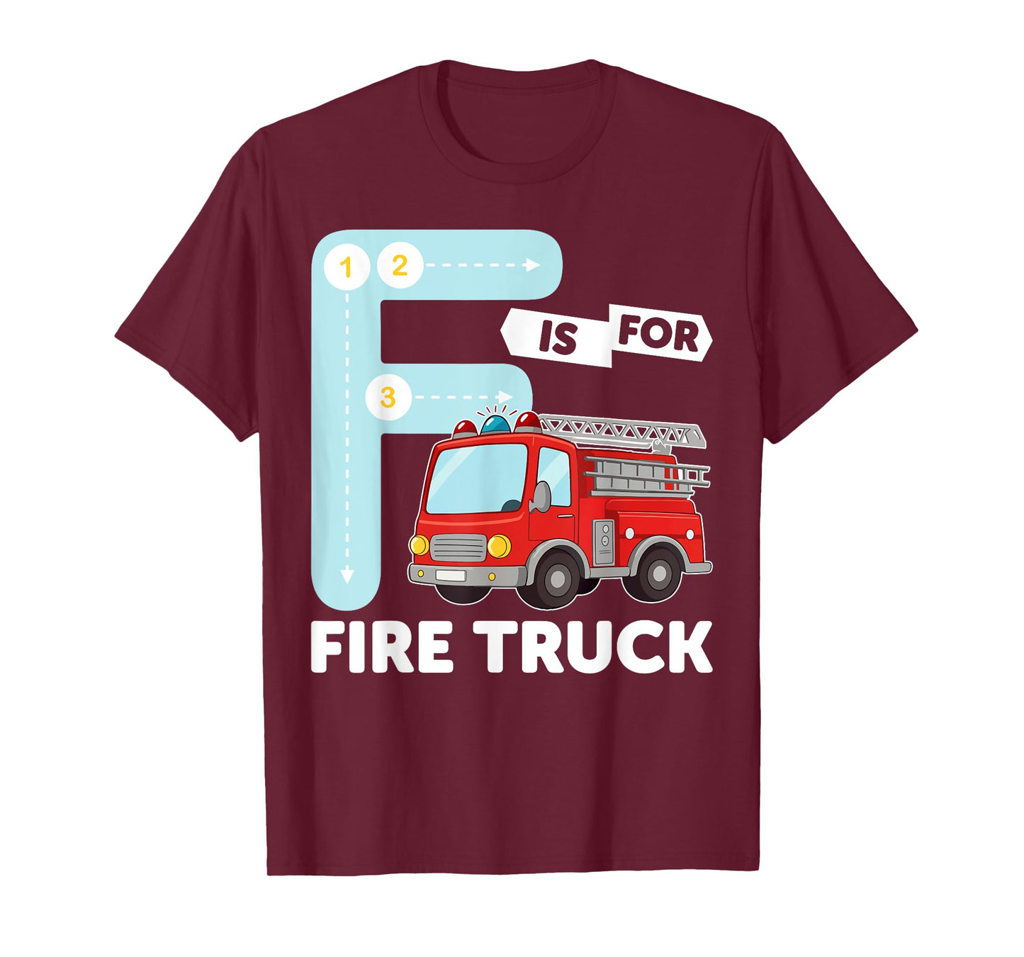 Alphabet Student F is for Fire Truck Learning Abcs Teacher T-Shirt