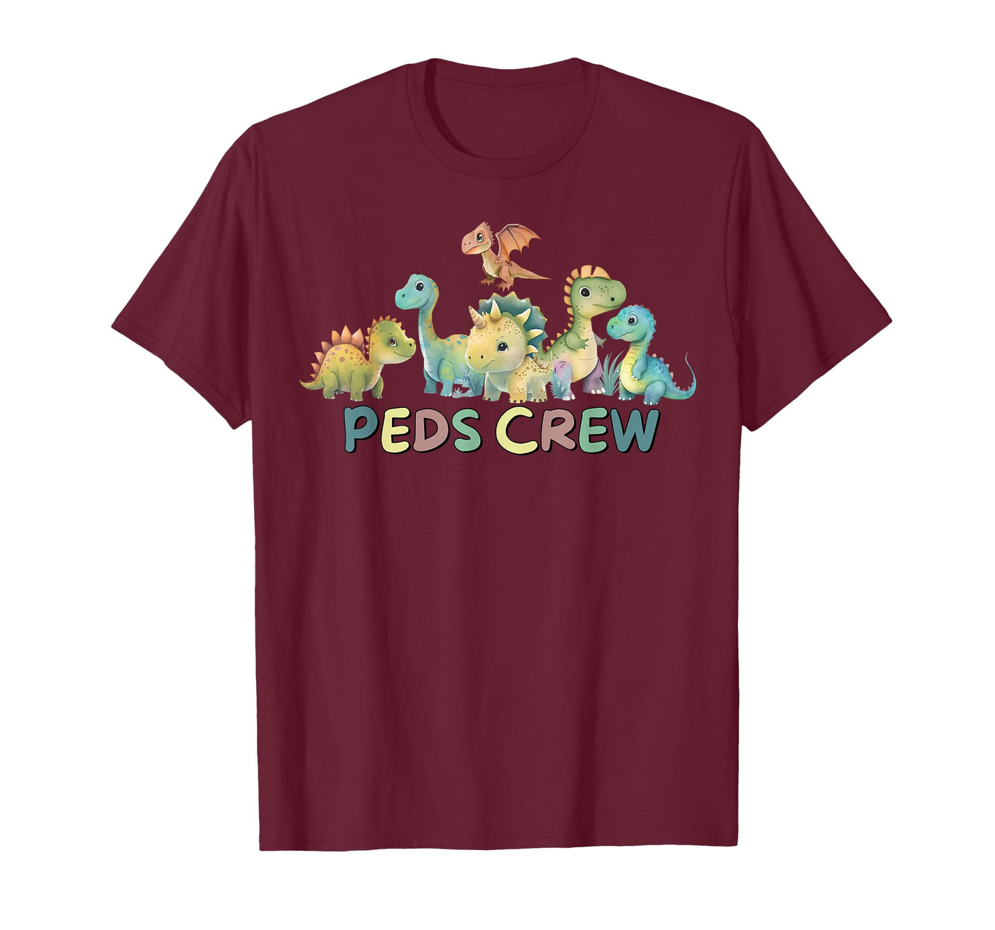 PEDS Crew Pediatric Nurse Appreciation Cute Dinosaurs T-Shirt