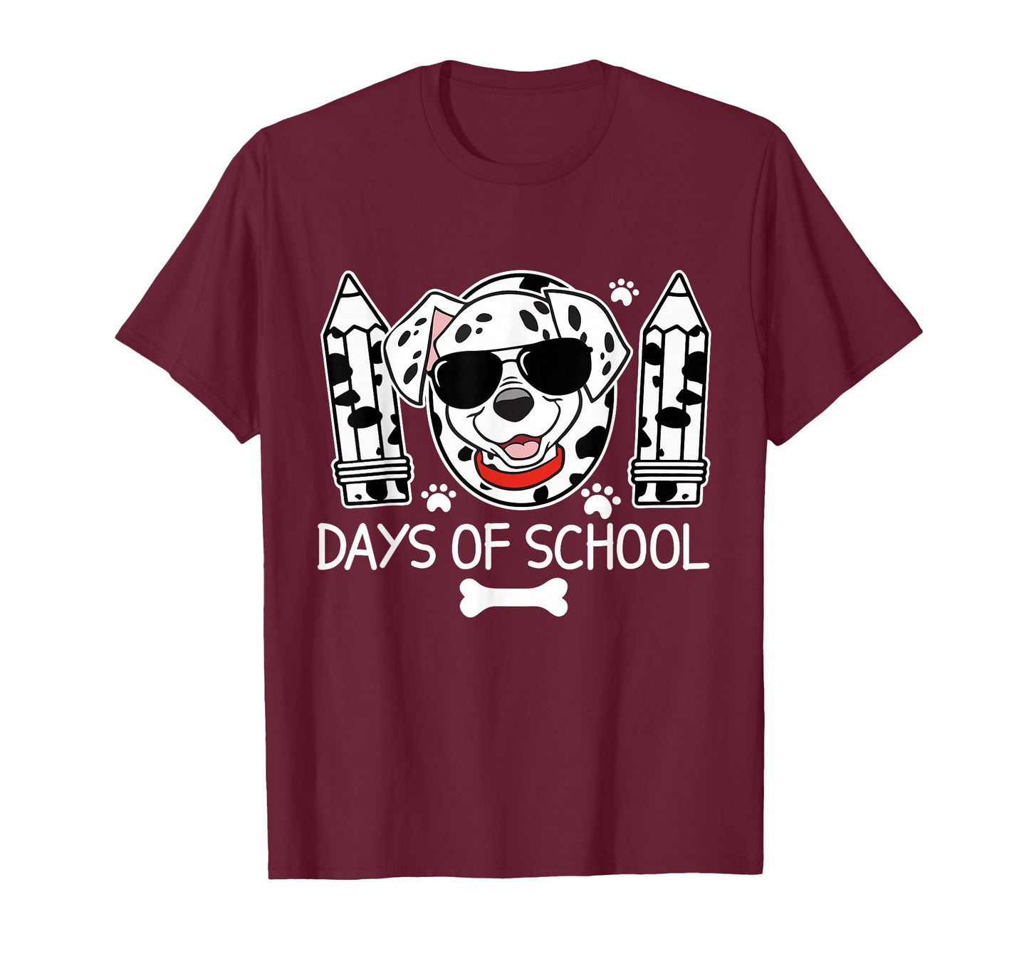 100 Days Smarter Dalmatian Dog 100 Days Of School Kids Boys T-Shirt