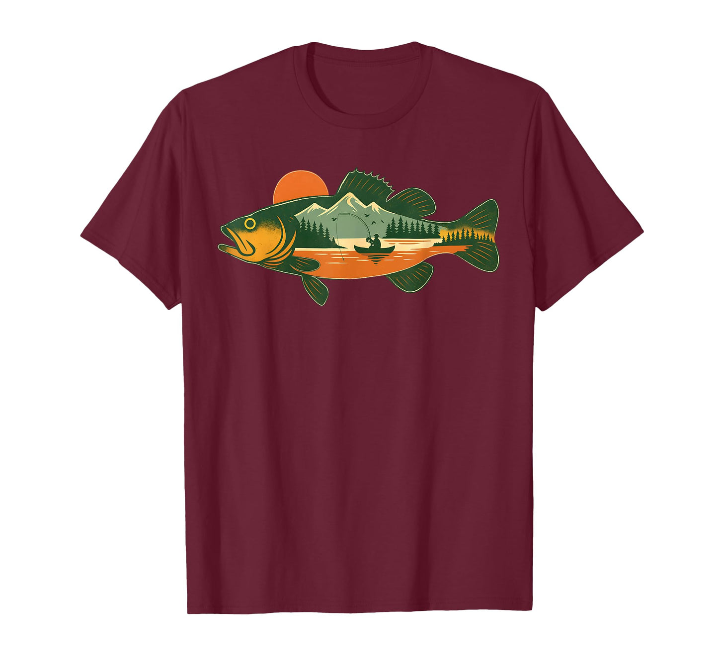 Retro Funny Fishing Outdoor Forest Nature Wildlife Fisherman T-Shirt