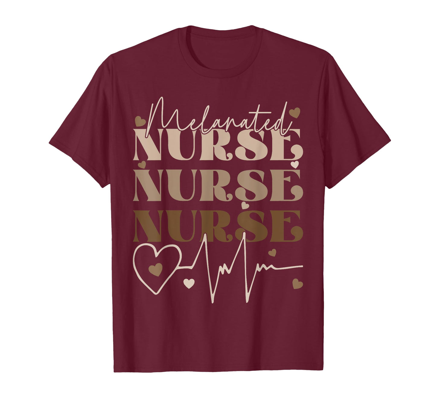 Melanated Nurse Woman Black History Month Nursing Crew T-Shirt