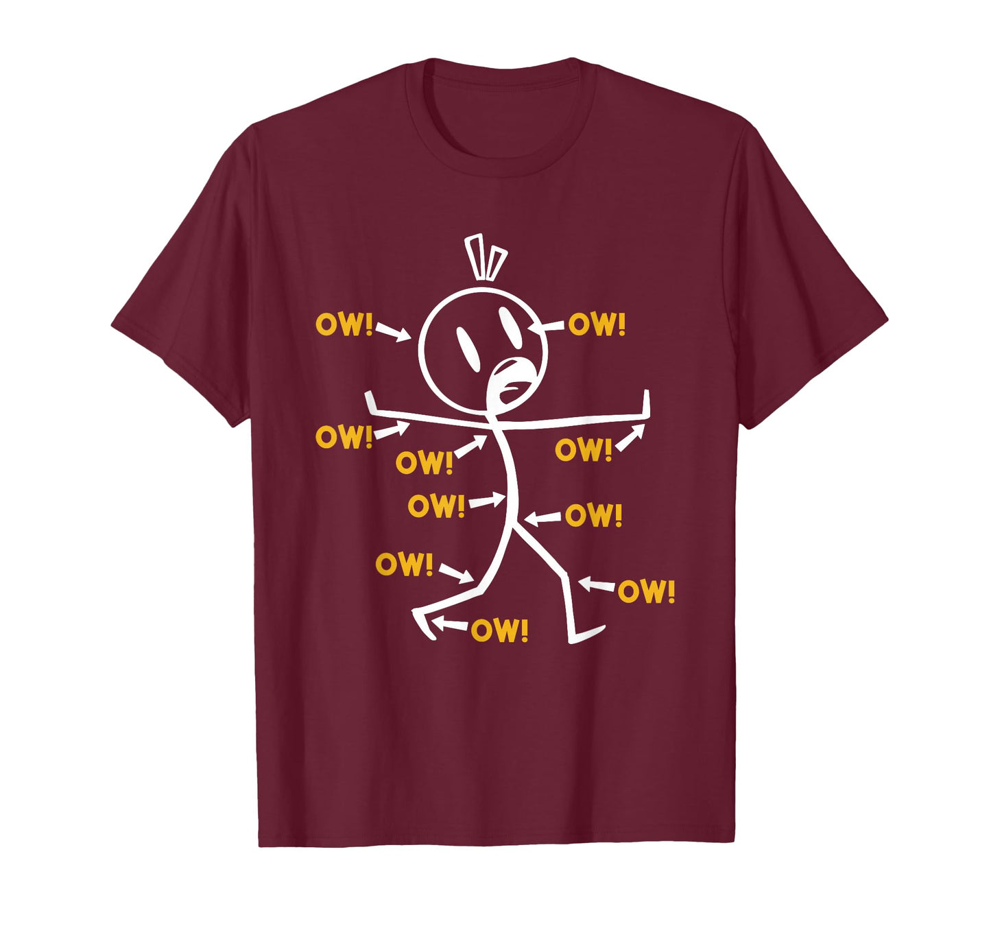 Au Stick Figure with Arrows Humour T-Shirt