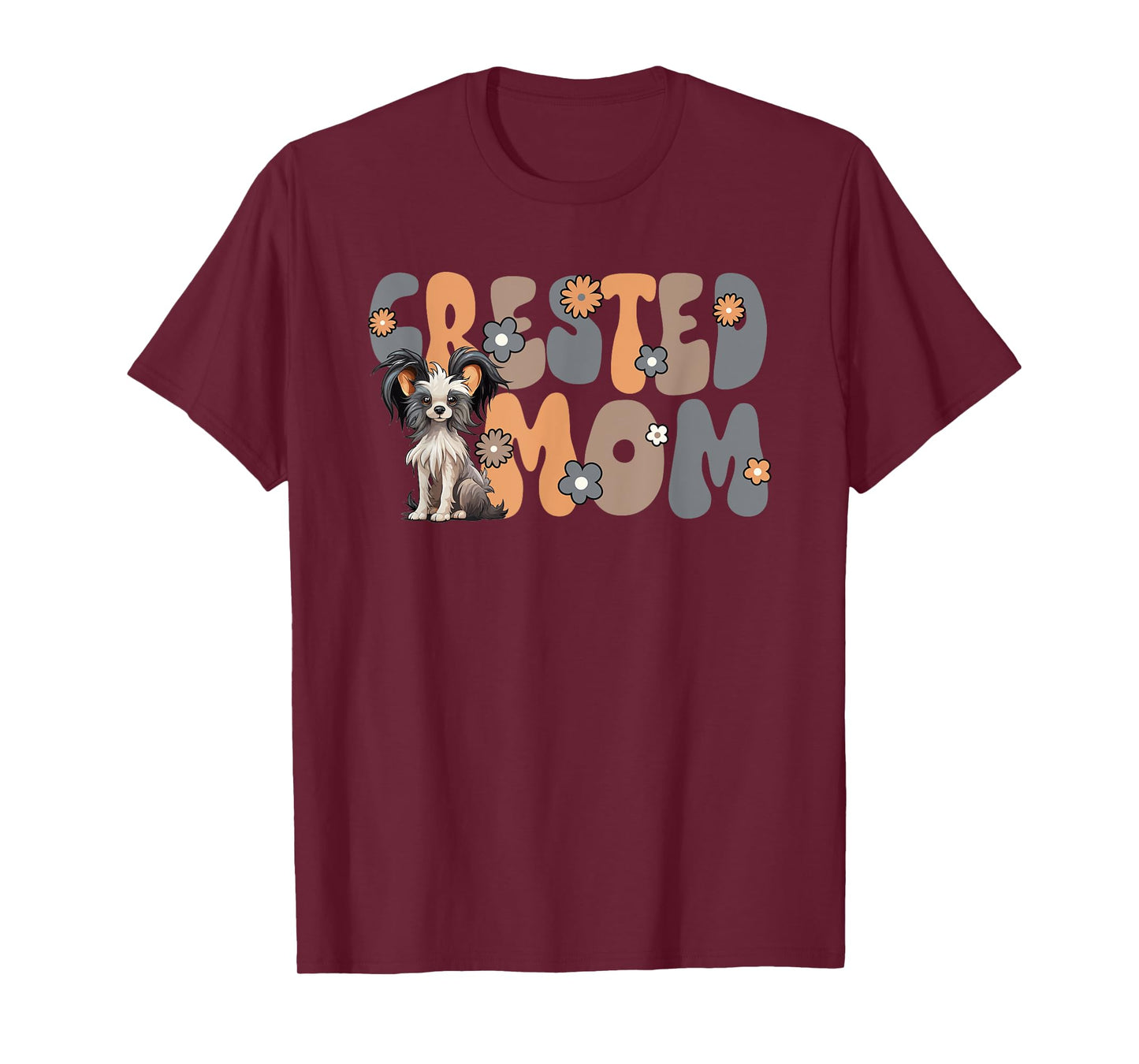 Chinese Crested Dog Groovy World's Best Crested Mom T-Shirt