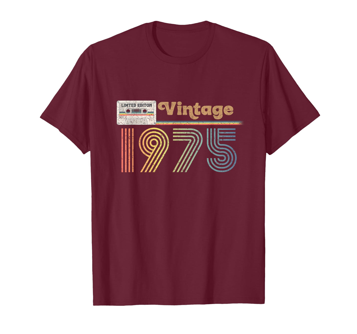 50th Birthday Gifts 1975 Vintage Cassette Tape Vintage Retro T-Shirt