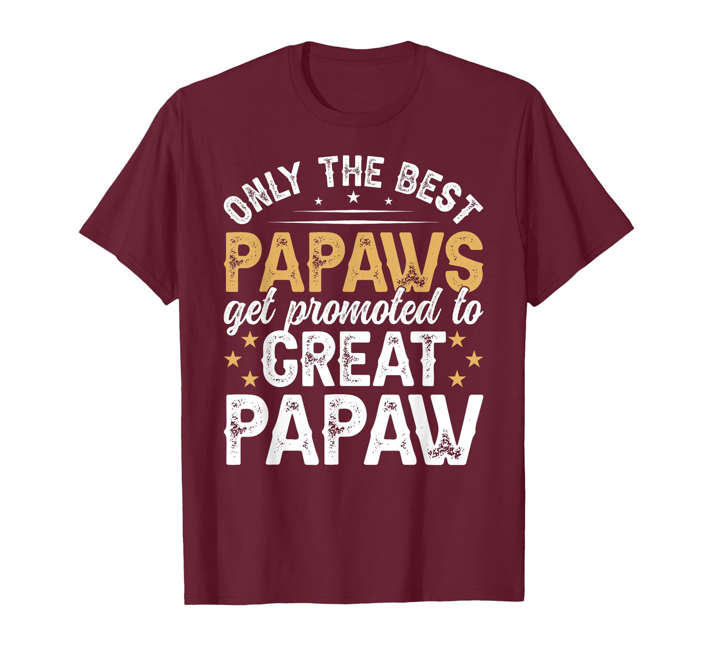 Best Great Papaw Father's Day Black Men's Cotton Polyester Modern Classic Fun Letter Print T-Shirt, Small, Crew Neck, Short Sleeve