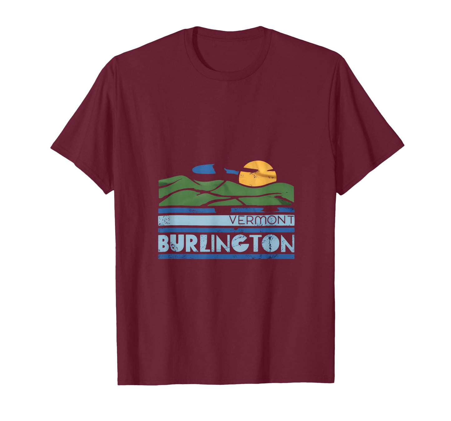 Vermont Burlington Retro Sunset Mountains T-Shirt