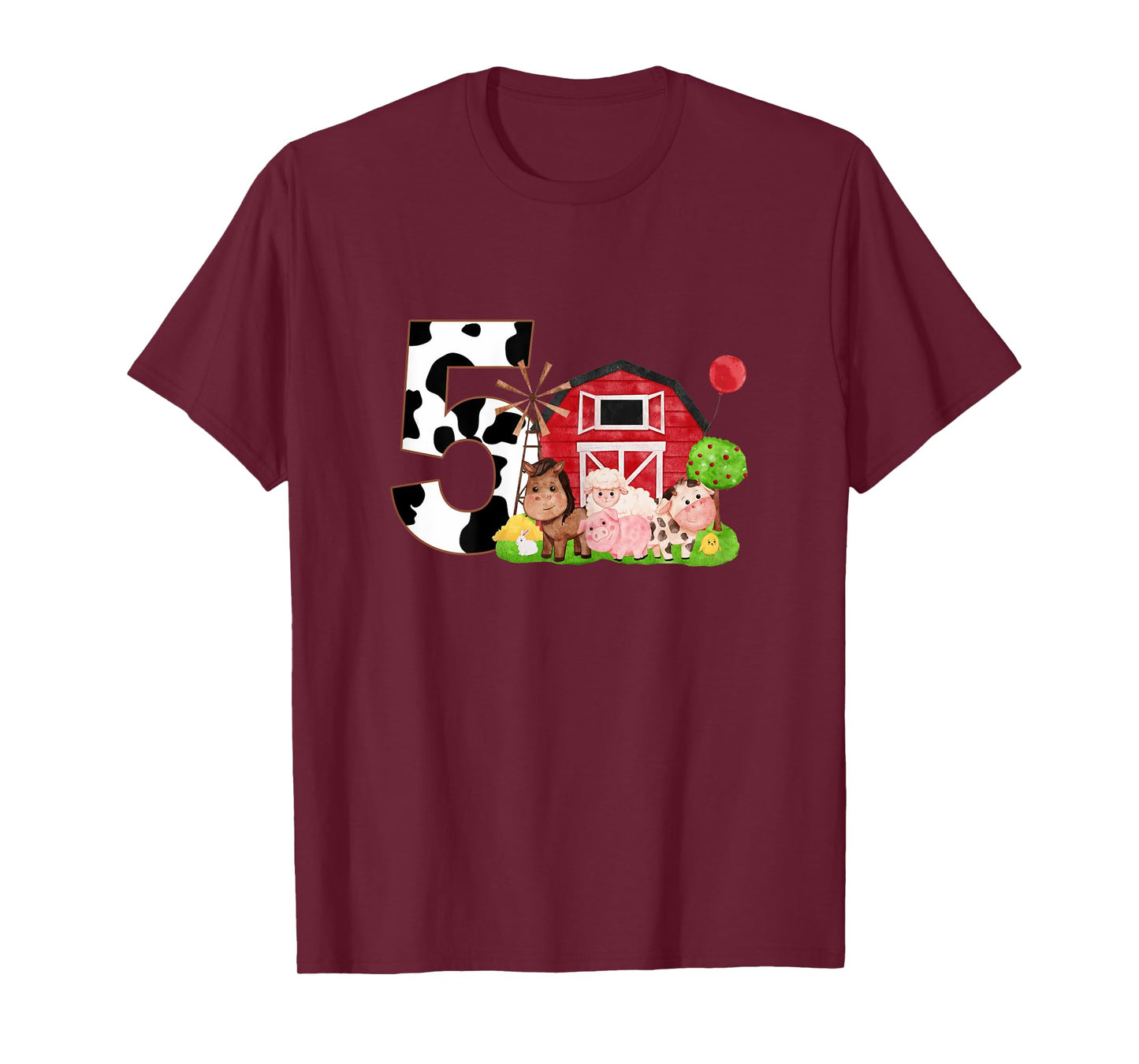 Oink Baa Neigh Cluck Moo I'm 5 Yrs Old Farm Theme Birthday T-Shirt