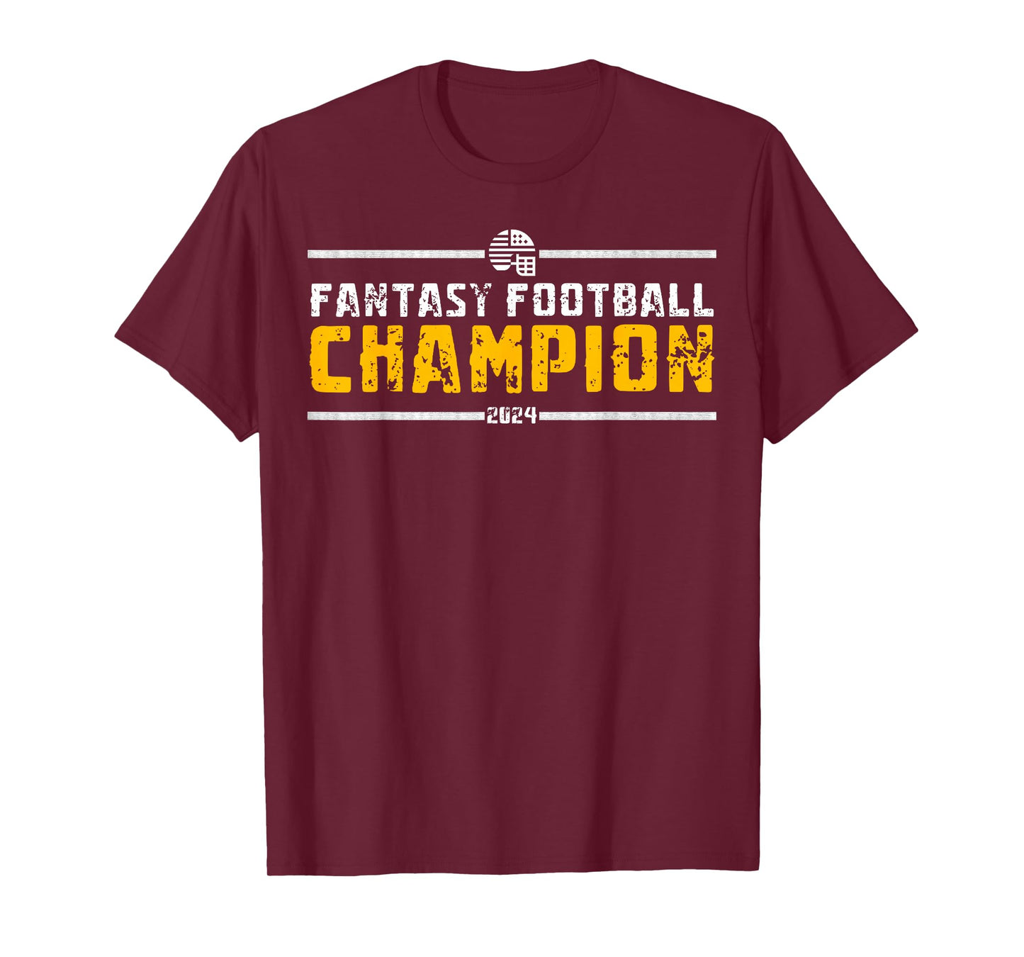 Fantasy League Champ 2024 Winner Fantasy Football Champion T-Shirt, Small, Black