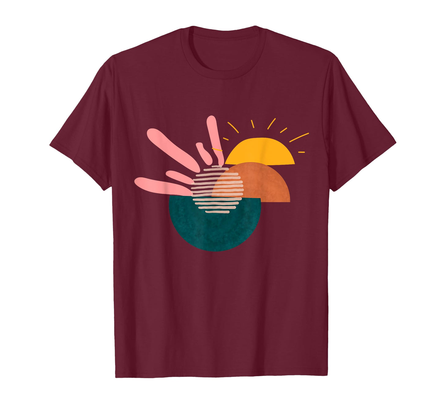 Funny Geometric sunset Abstract Artwork painting Lover T-Shirt