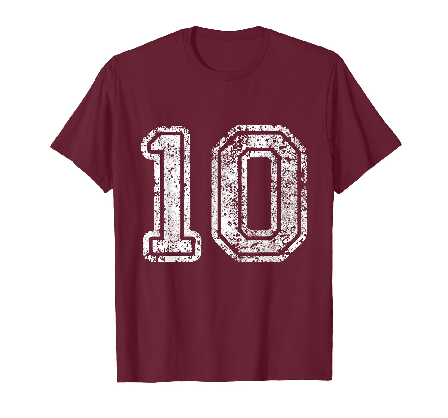 Jersey Number 10 Ten T-shirt Football Number Baseball Sport T-Shirt
