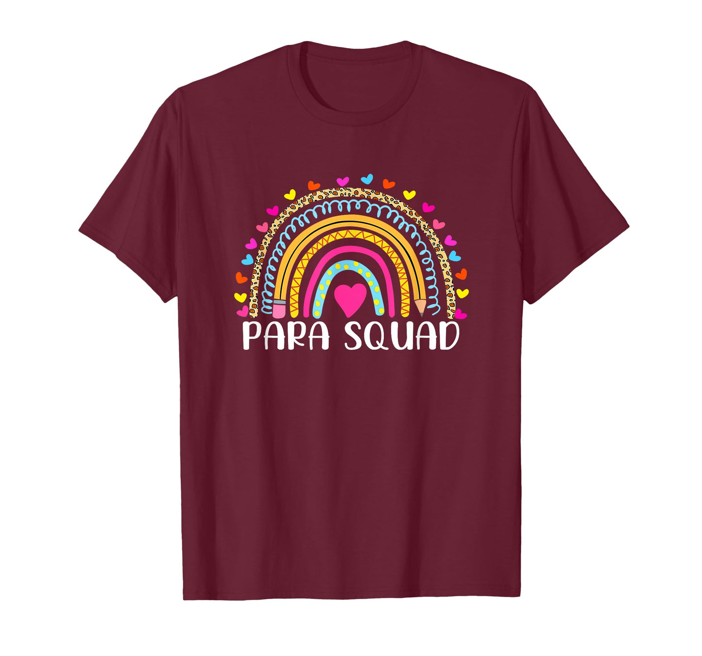 Paraprofessional Para Squad Teacher Crew Boho Rainbow Men Women Girls Kids T-Shirt