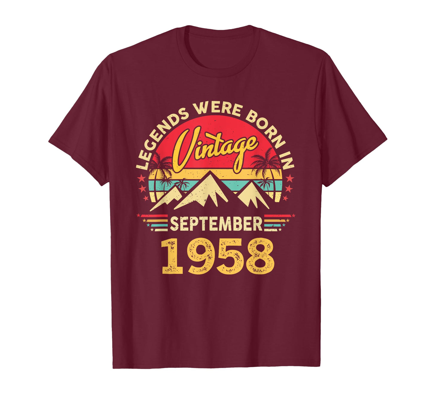 Vintage 67th Birthday Legends Were Born In September 1958 T-Shirt
