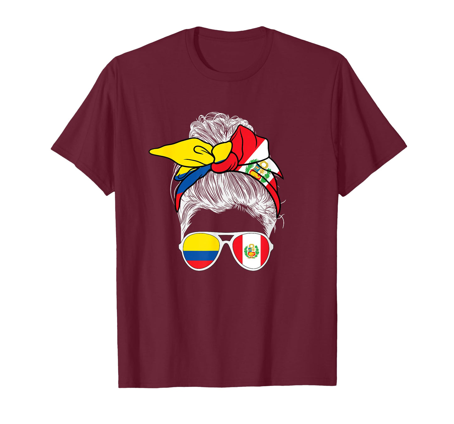Peru Colombia Flag Hispanic Herritage Peruvian Colombia Girl T-Shirt