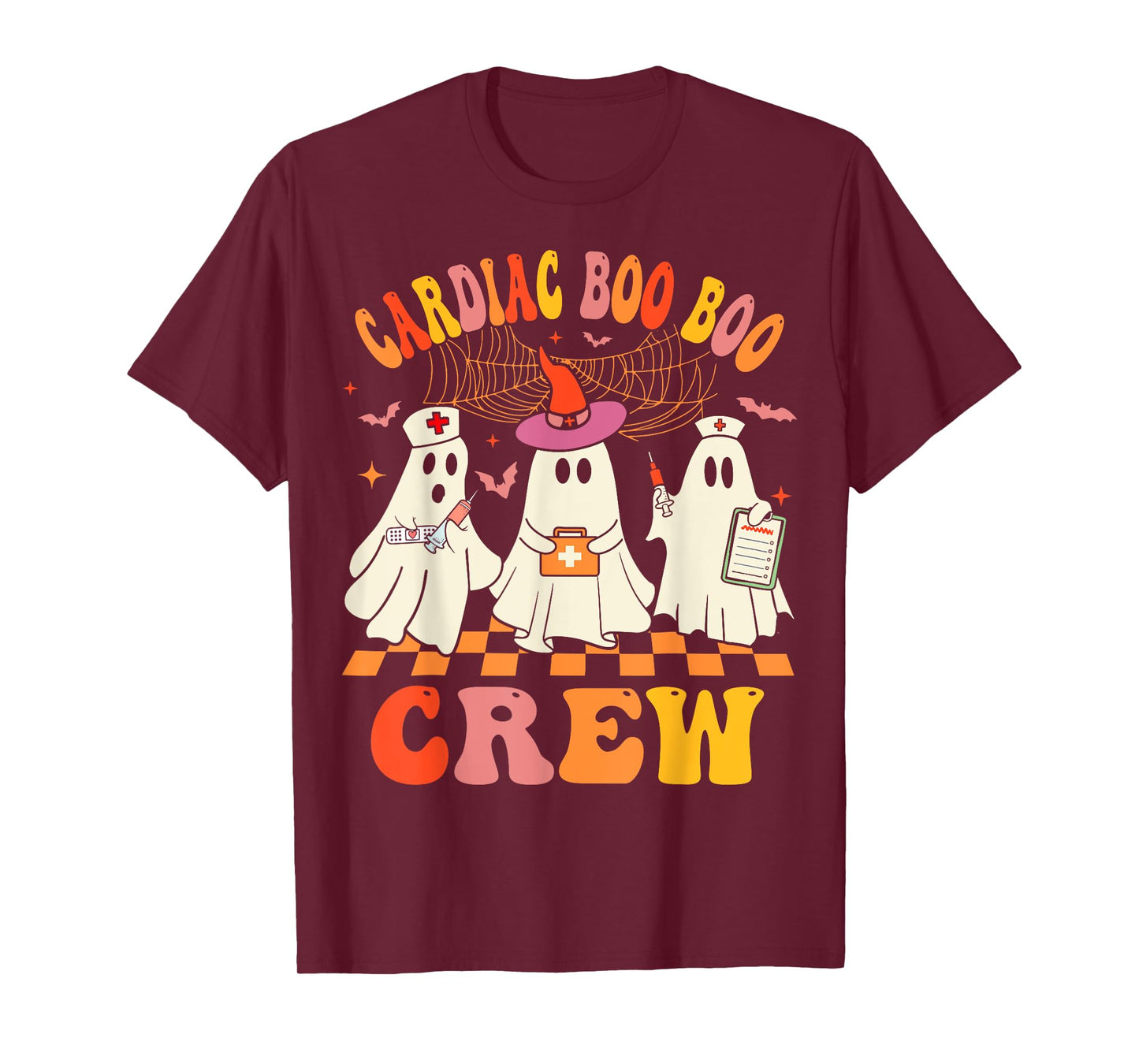 Halloween Cardiology Nurse Costume Cardiac Boo Crew Nurse T-Shirt