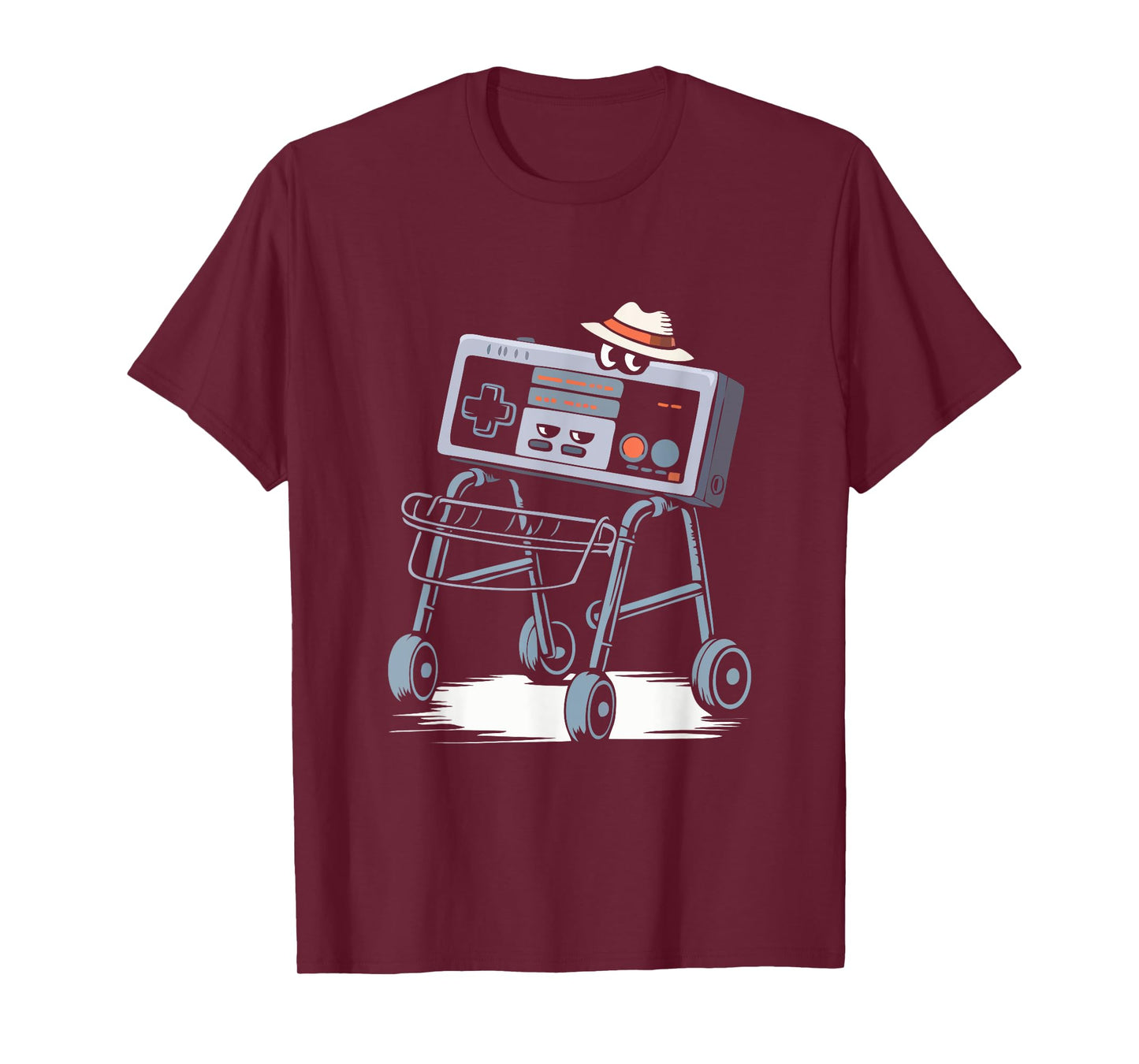 Old Gamer Retro Video Game Gamepad Folding Walker Gaming T-Shirt