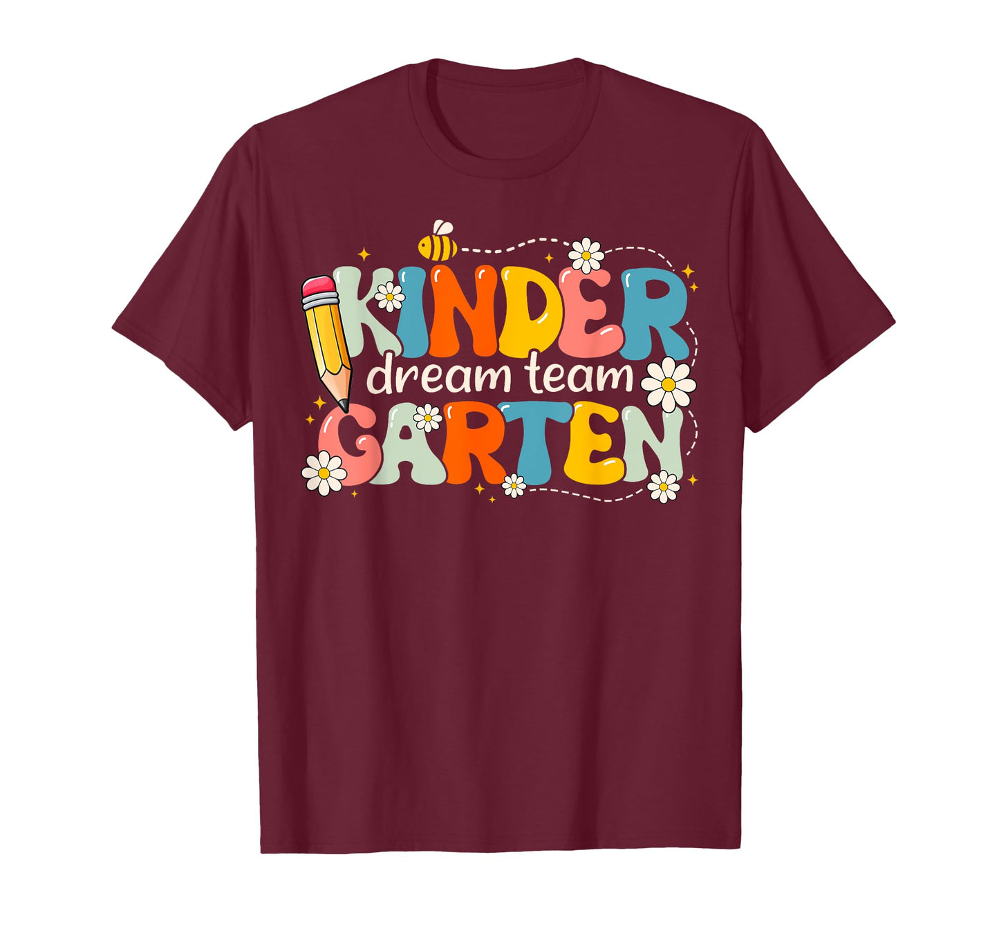 Kindergarten Dream Team Groovy Retro Kinder Back To School T-Shirt