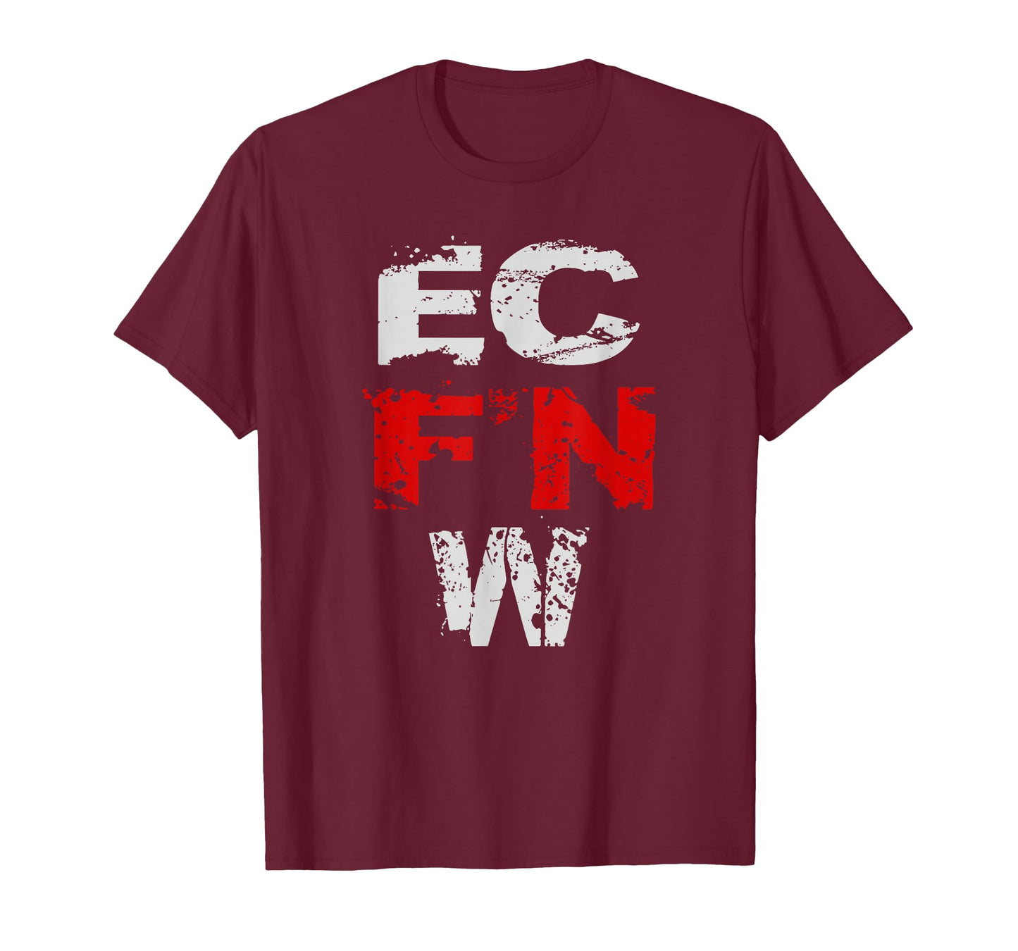 EC F'N W Wrestling Apparel Unisex Adults Wrestling Fans, All Ages Black Modern Crew Neck Short Sleeve T-Shirt