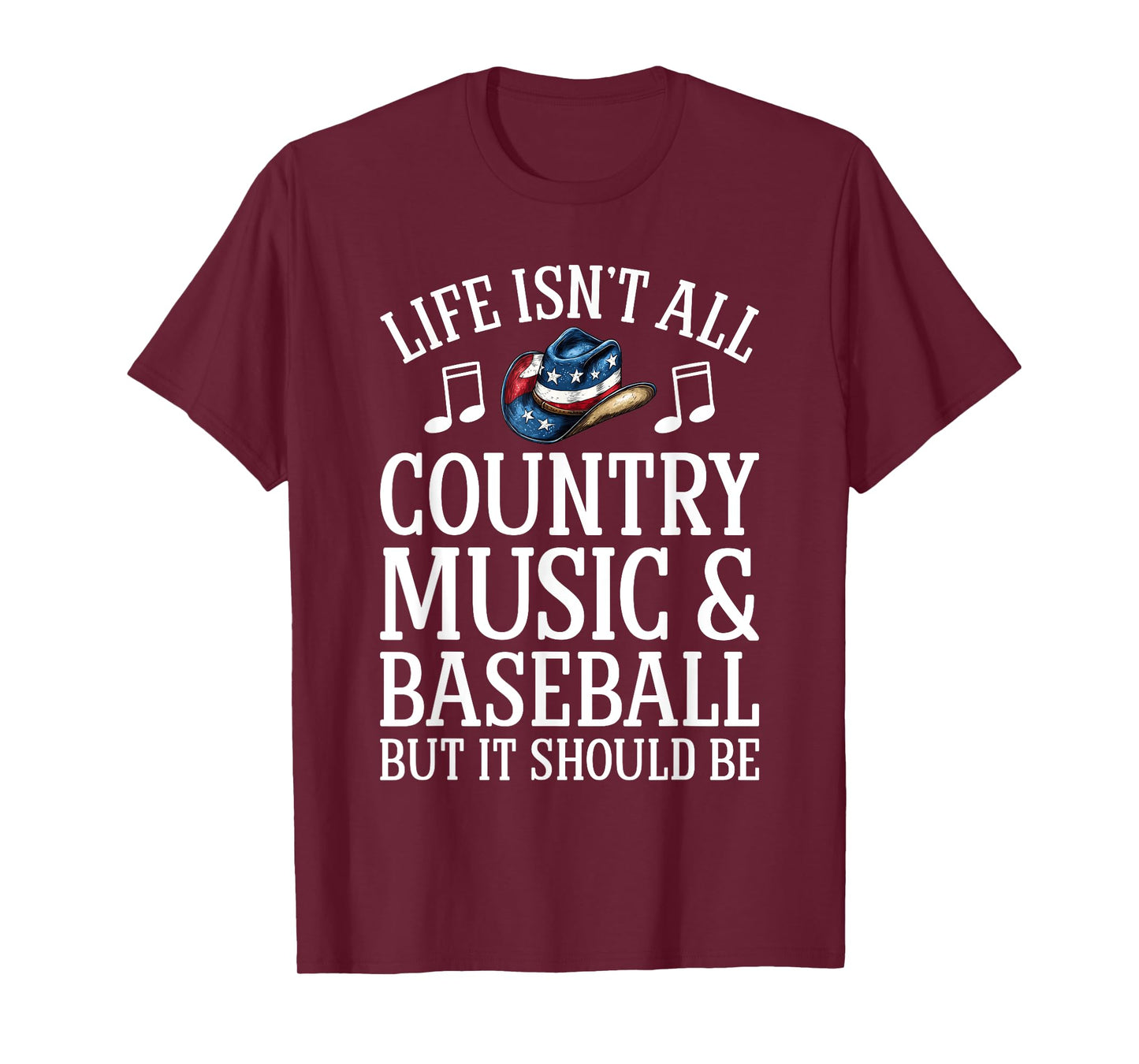Country Music and Baseball Funny Country Music T-Shirt